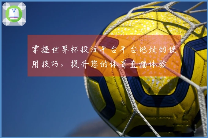 掌握世界杯投注平台平台地址的使用技巧，提升您的体育直播体验